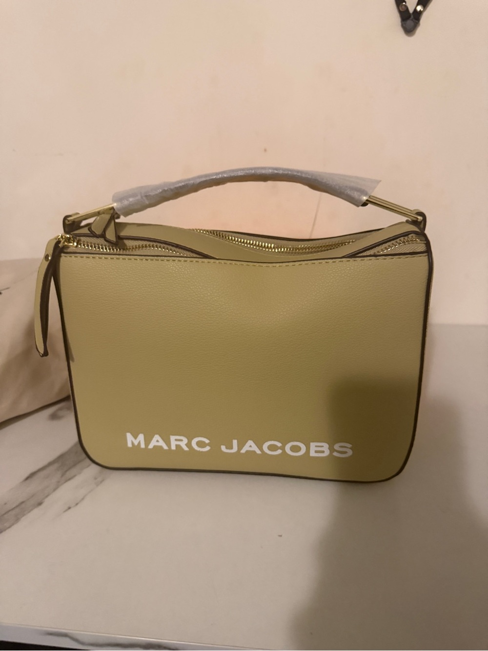 Olive Yellow Logo Shoulder Bag